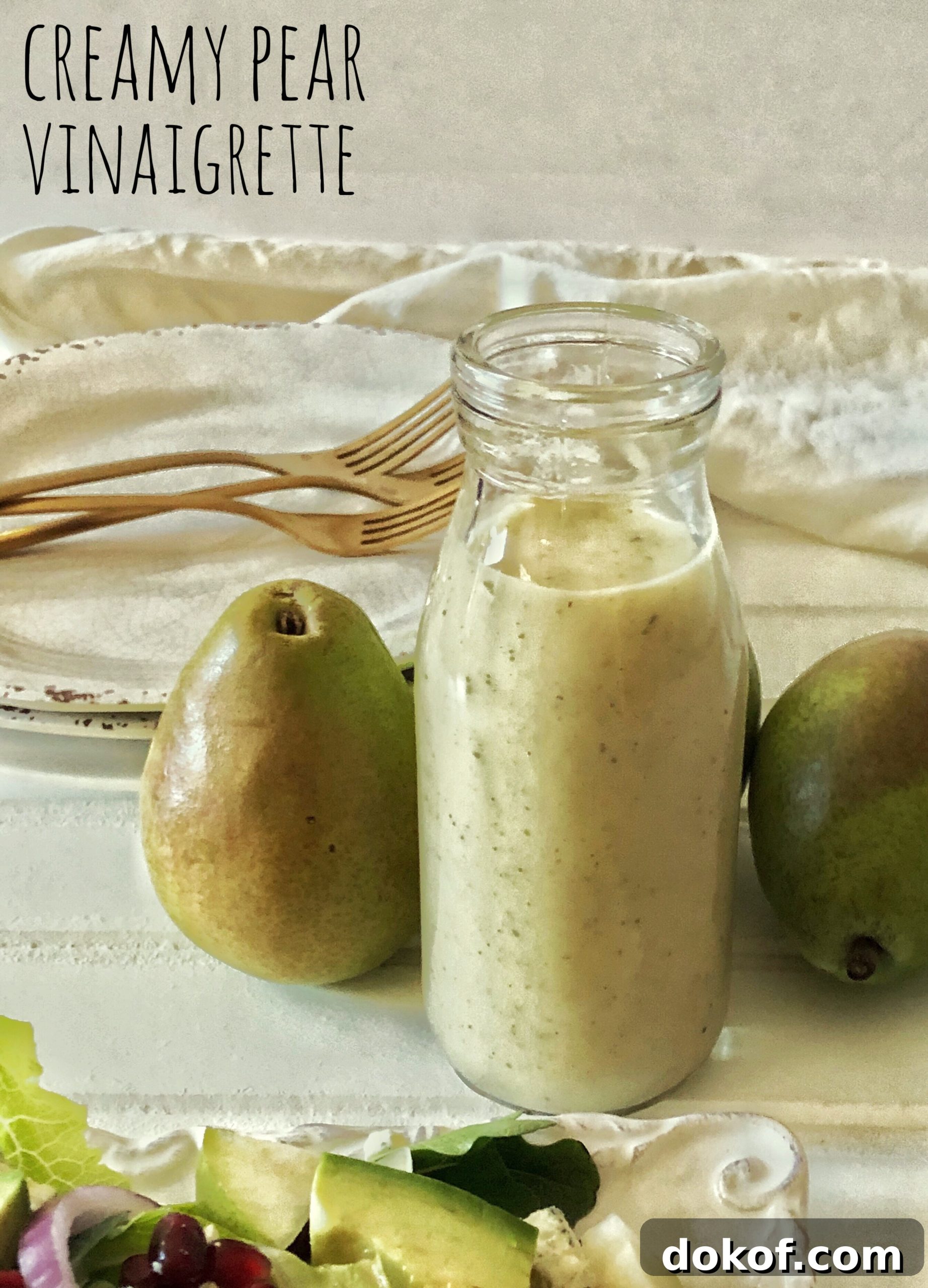 Cherry Vinaigrette Recipe: Tangy Salad Dressing with Fresh Cherries 9 creamy pear vinaigrette in bottle with fresh pears