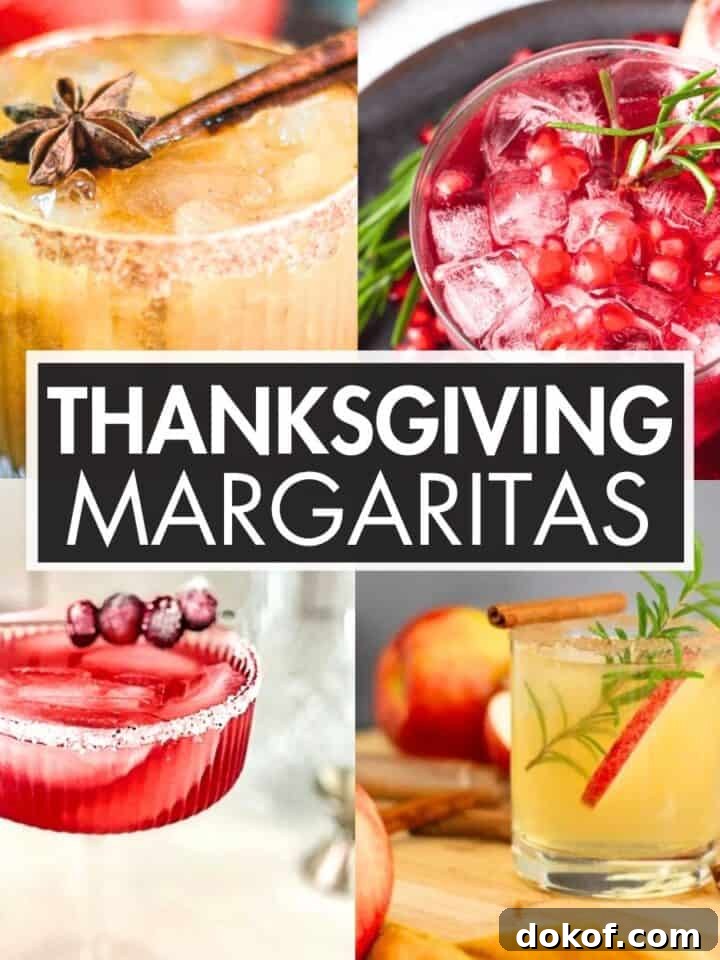 A collage of margaritas with the text overlay: “Thanksgiving Margaritas”.