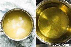 soap oils before and after melting.