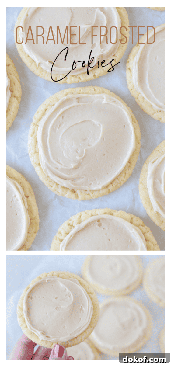 caramel sugar cookies on parchment paper