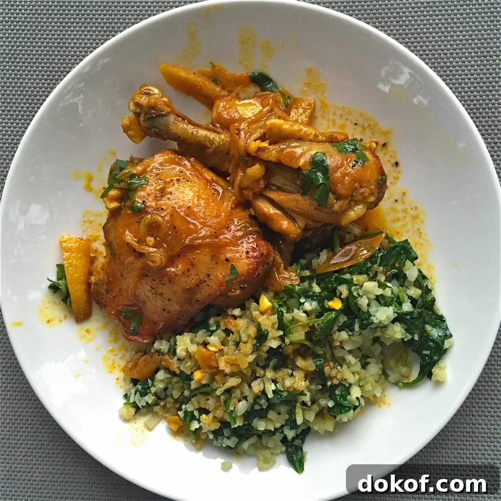Moroccan Braised Chicken with Warm Spices and Preserved Lemon 2 Braised Moroccan Chicken