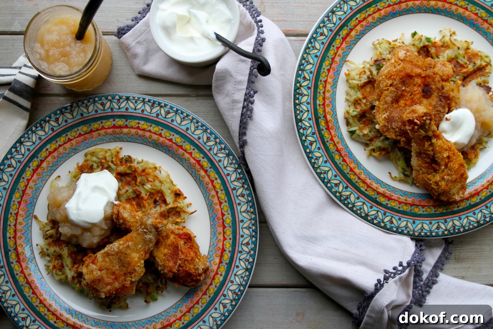 fried chicken and latke waffles