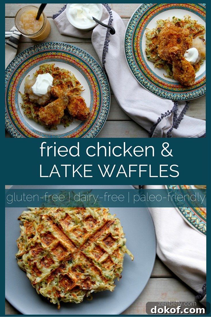 fried chicken and latke waffles