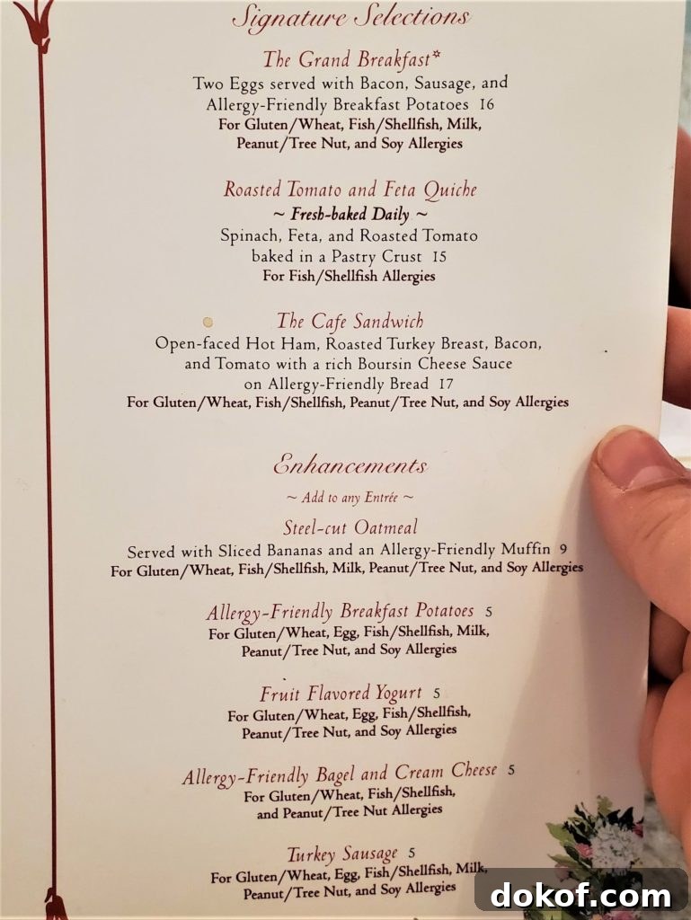 grand floridian cafe allergy menu third page
