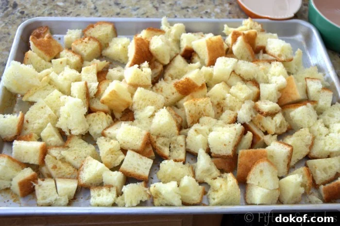 Brioche Cubes on a Sheet Pan