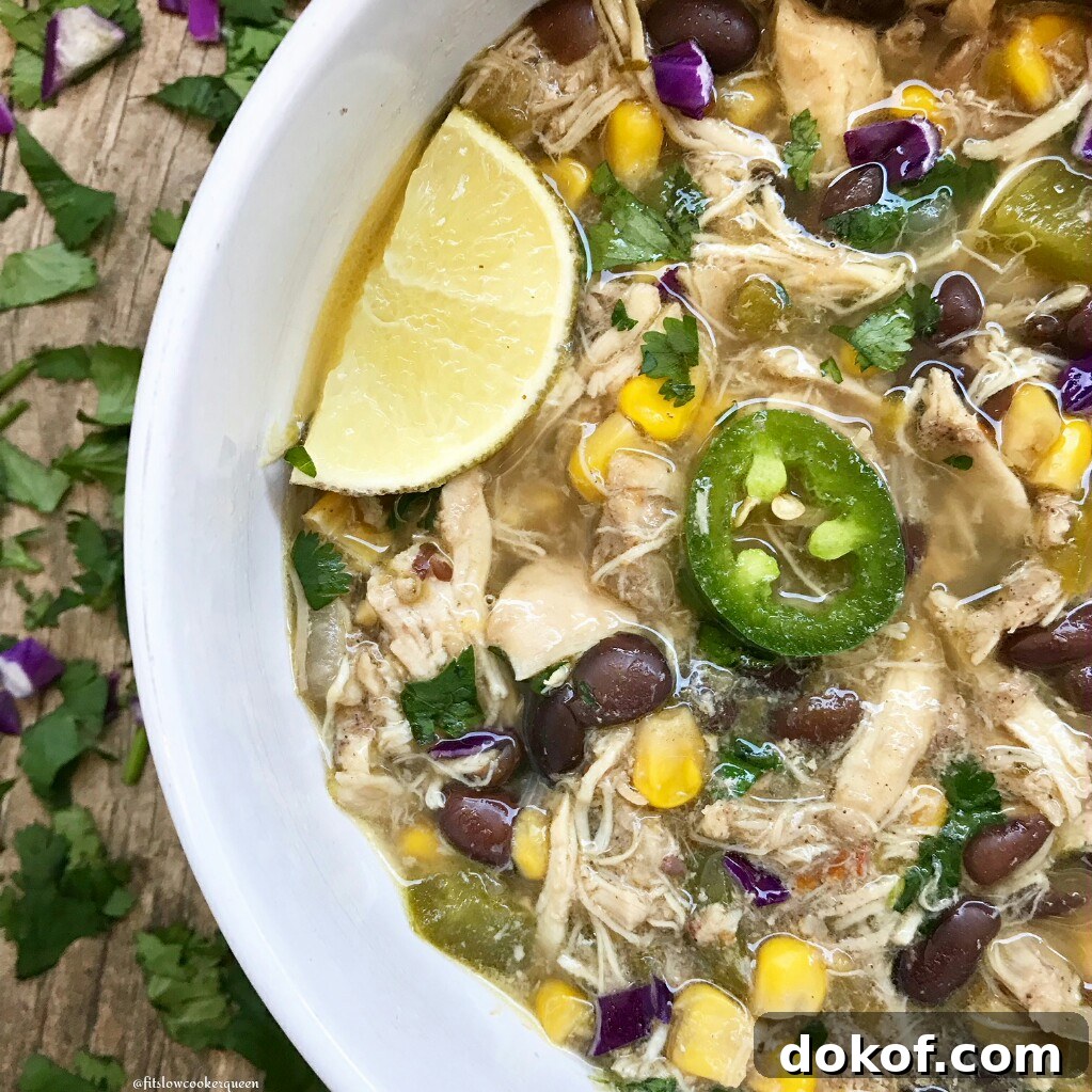 This fiesta chicken stew is definitely a party in your mouth. Bursting with flavor, this easy and healthy slow cooker recipe can be served anytime of the year.