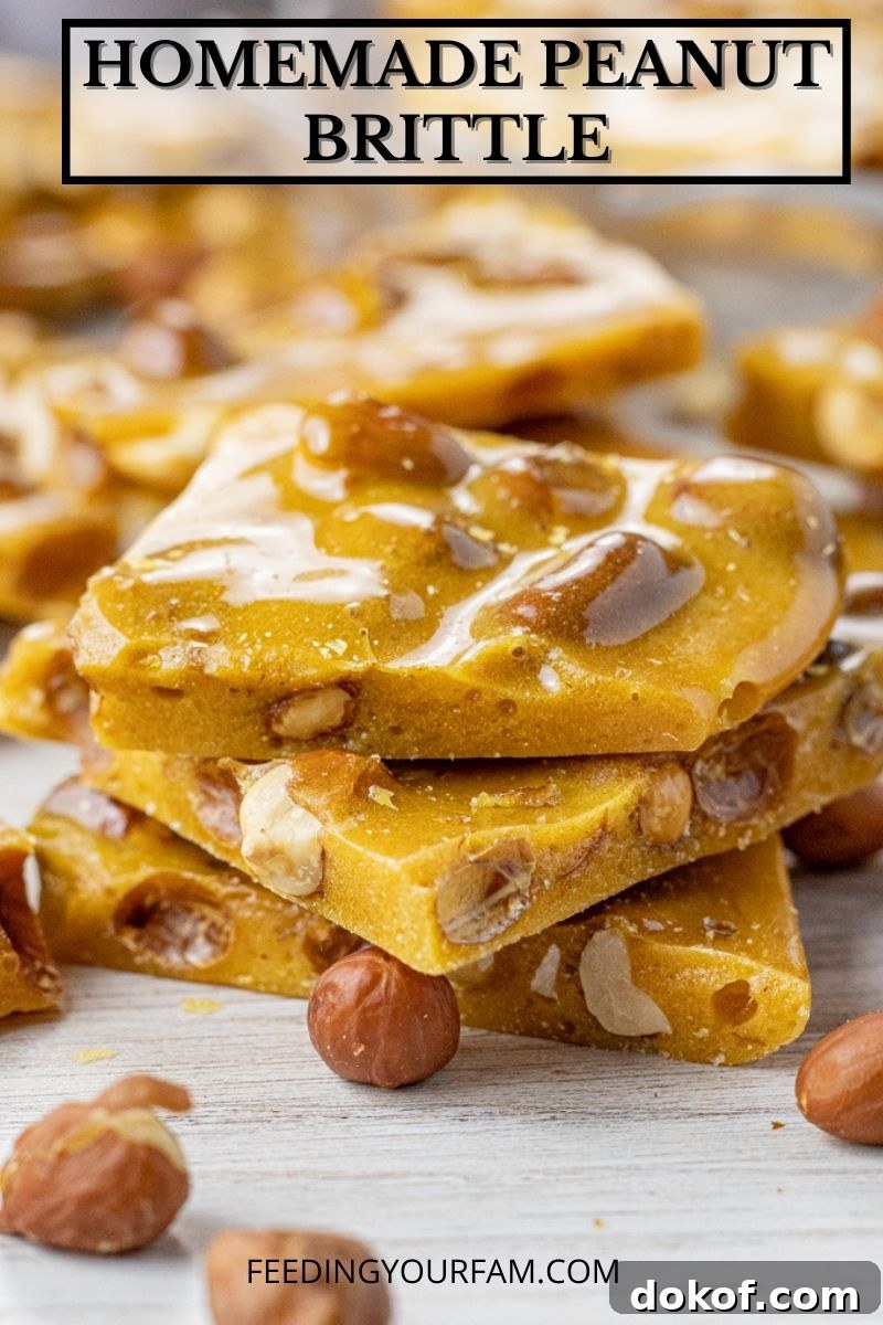 stack of pieces of peanut brittle