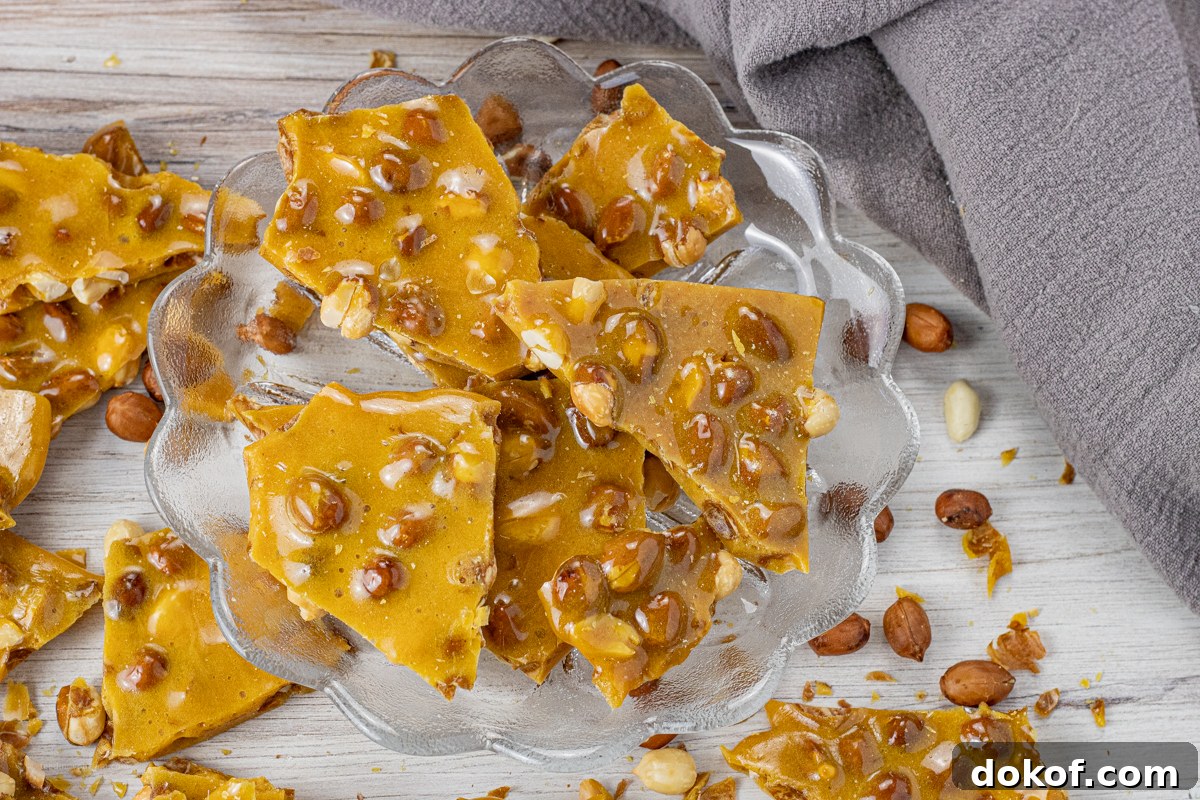 pieces of peanut candy in a candy dish