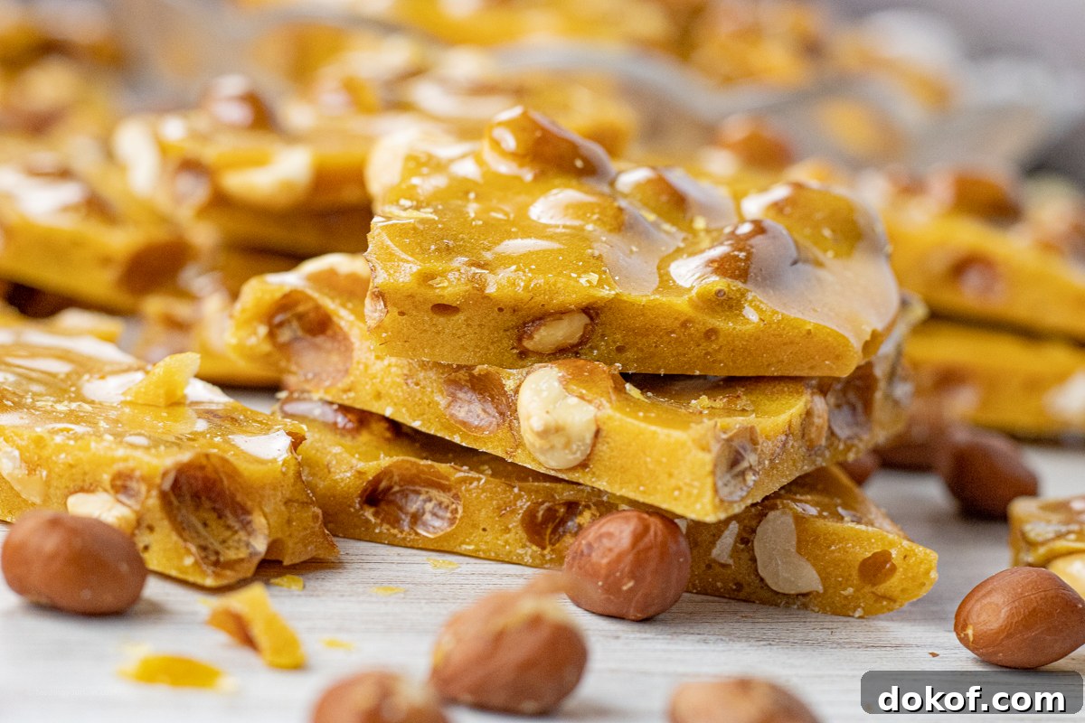 small pile of peanut brittle