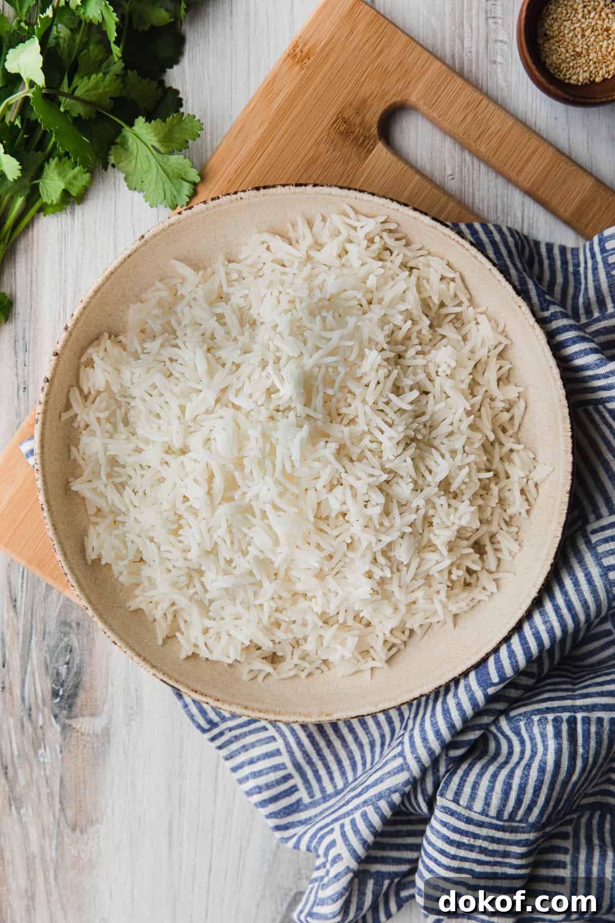 a bowl of basmati rice