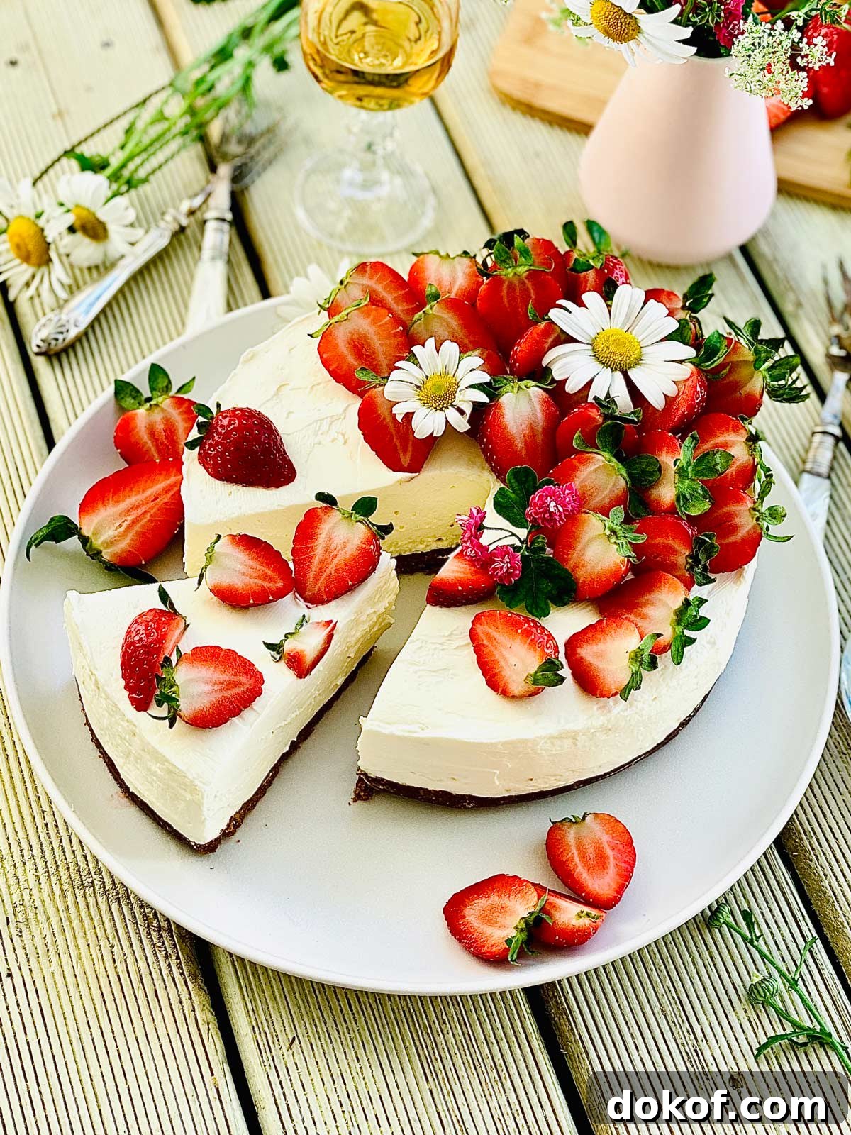 No bake strawberry cheesecake