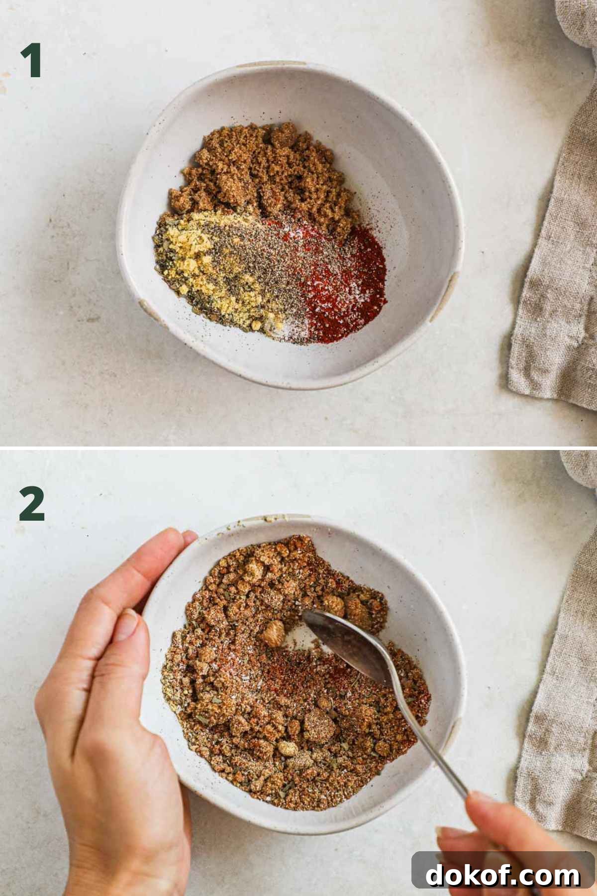 Steps to make baked dry rub chicken wings, mix brown sugar, dried parsley, mustard powder, chili powder, garlic powder, smoked paprika, black pepper, kosher salt for the dry rub.