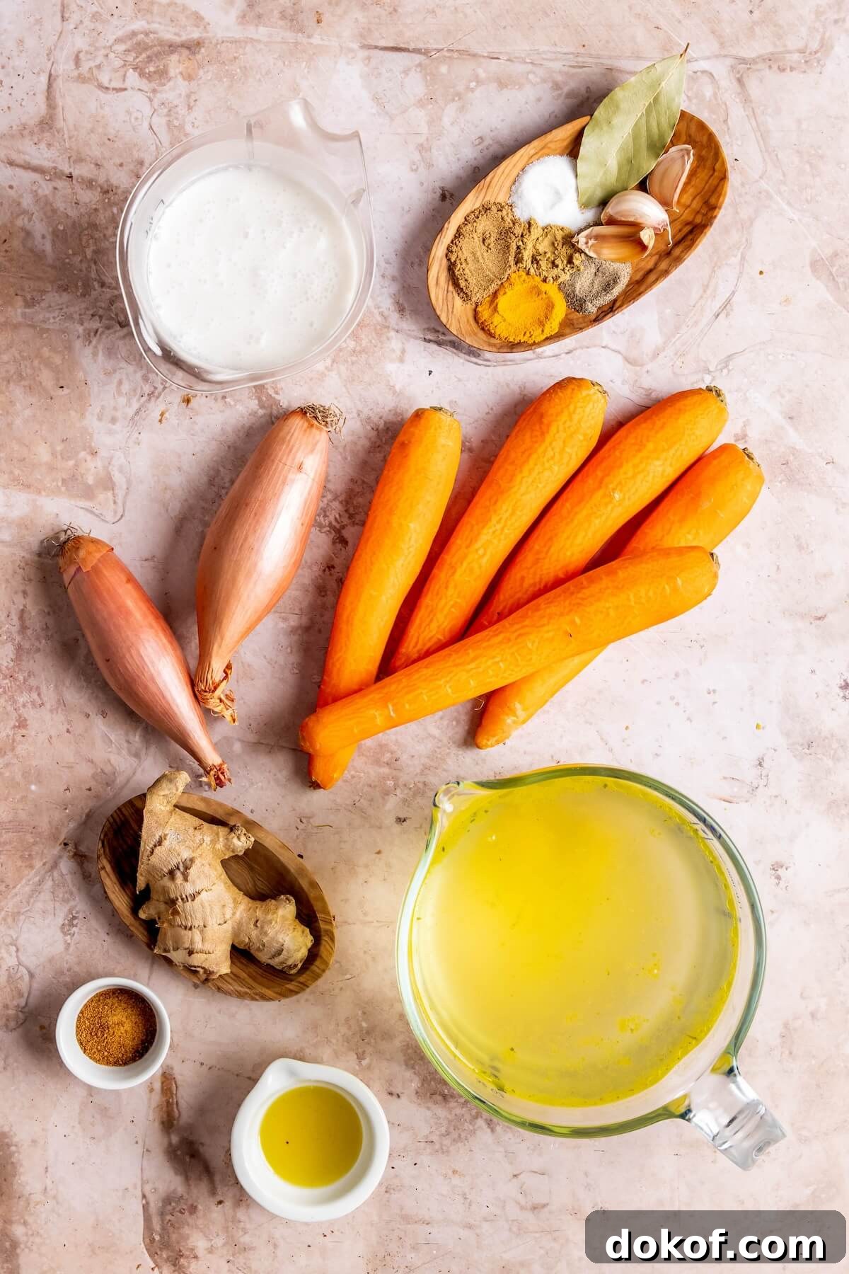 Ingredients for Carrot Ginger Coconut Milk Soup - Olivia Adriance