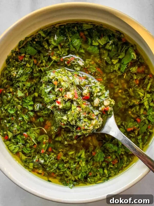 chimichurri in bowl