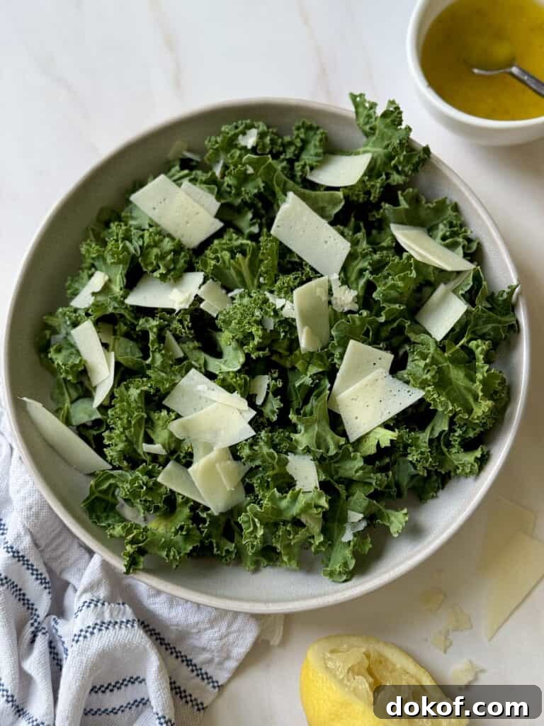 kale salad with Parmesan