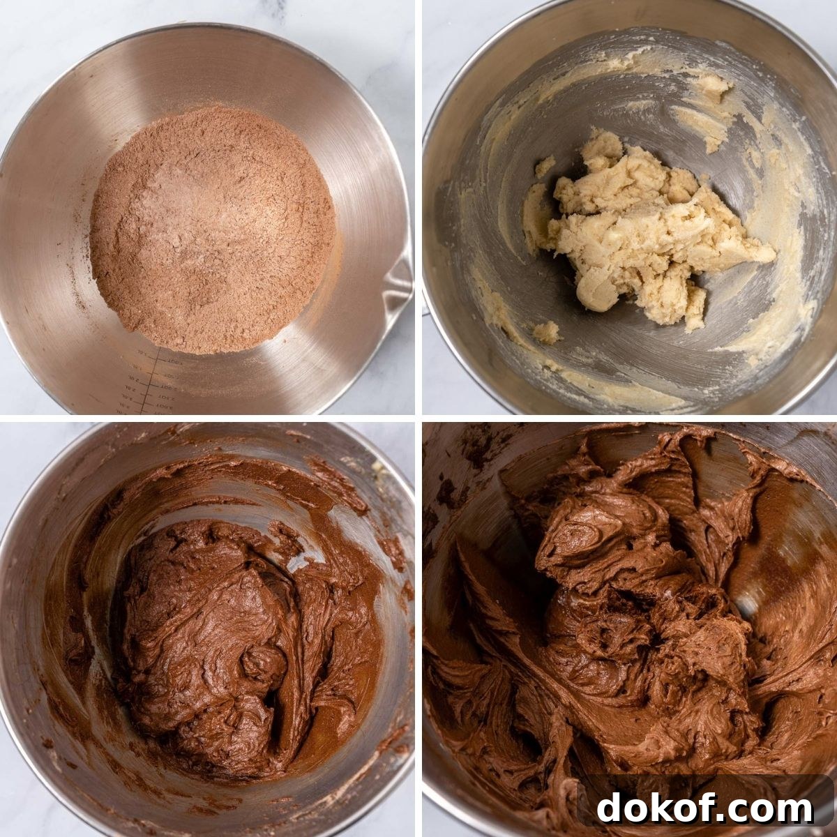 Chocolate bundt cake process shots.