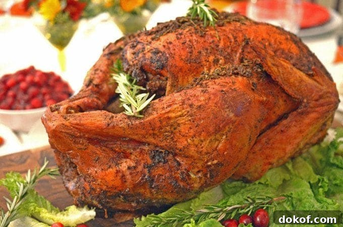 A roasted turkey on a bed of lettuce