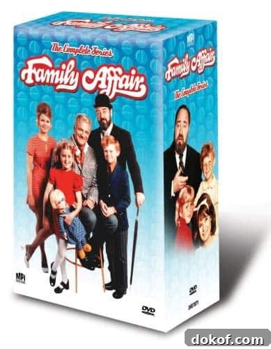 Family Affair DVD box set with diverse family characters, comedy series, classic sitcom collection, timeless humor, ensemble cast, vintage TV show.