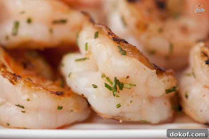 Grilled Shrimp with Roasted Red Pepper Aioli Recipe 5 a close up of a shrimp