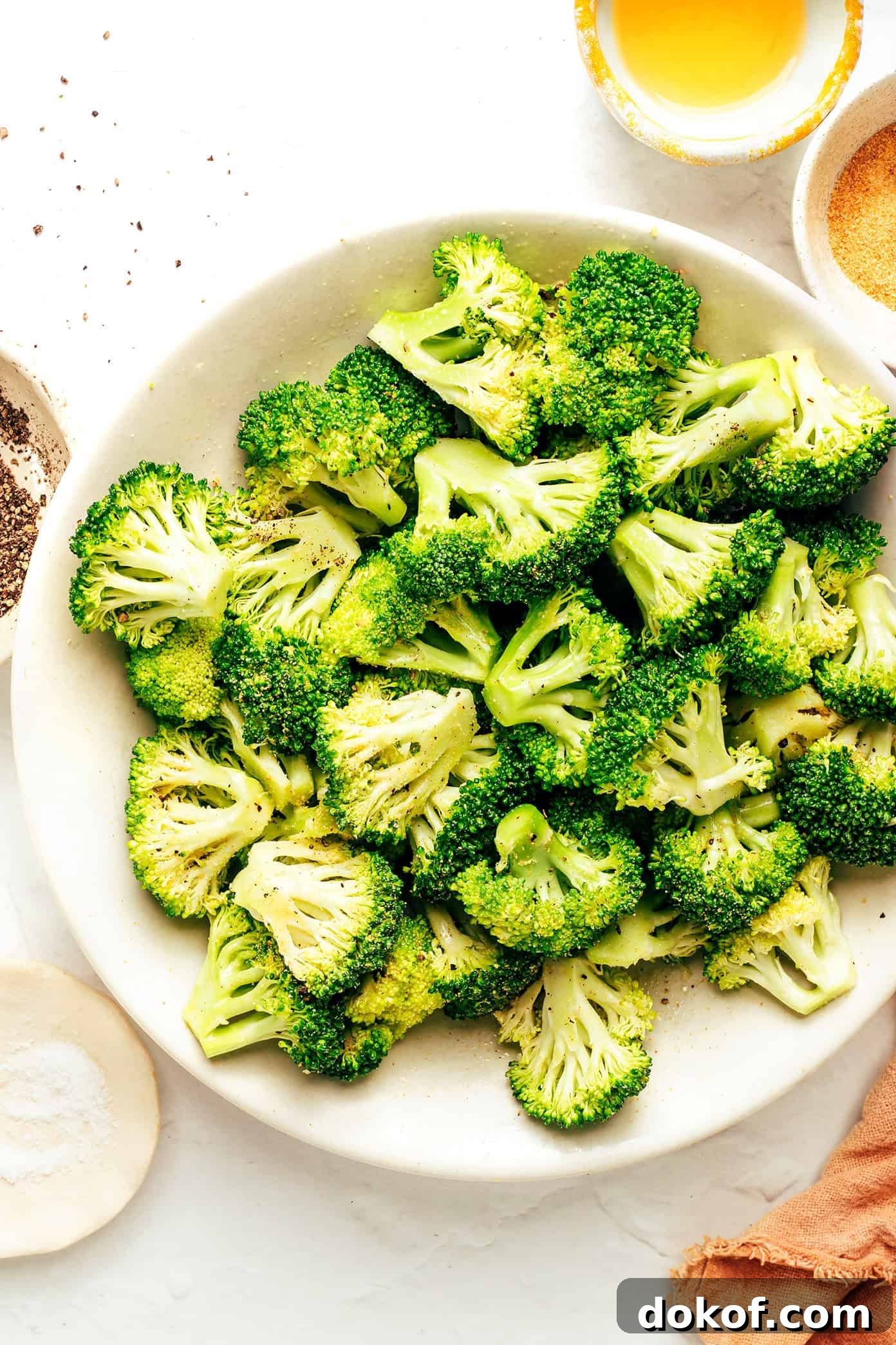 Crispy Air Fryer Broccoli Recipe for Tender, Charred Florets 3 Seasoned broccoli in air fryer