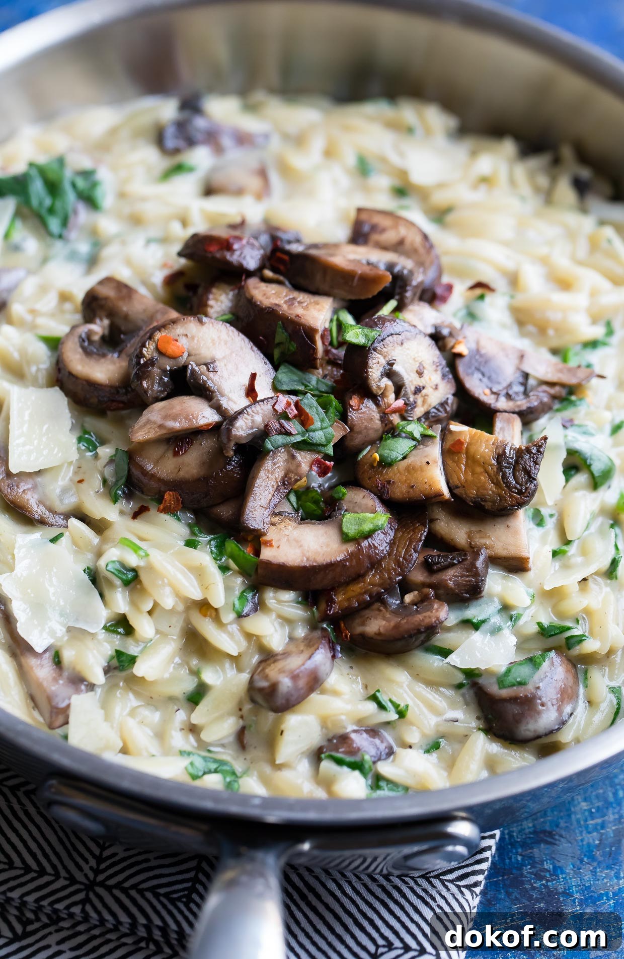 One-Pot Orzo Pasta with Garlic, Parmesan, and Mushrooms Orzo Pasta