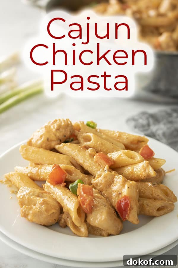 Text on image Cajun Chicken Pasta