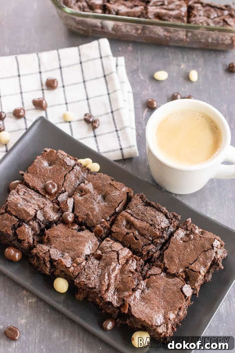 plate with espresso brownies