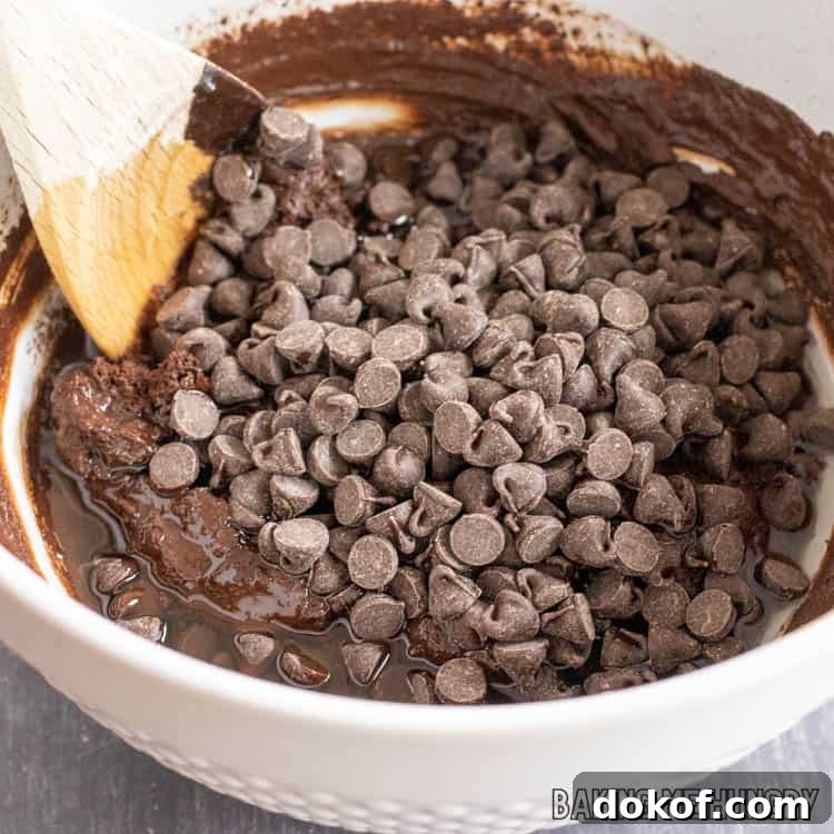 chocolate chips on top of batter
