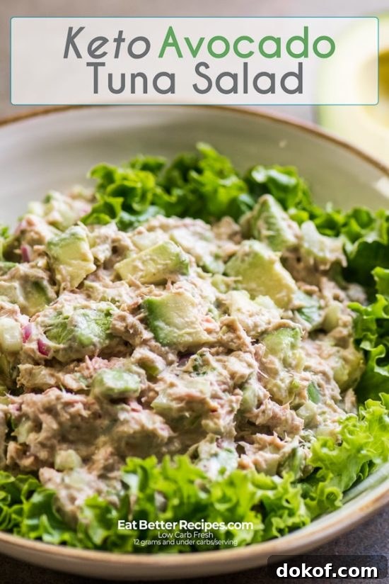 Keto Avocado Tuna Salad in a bowl