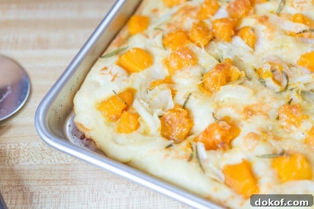 Cubes of Butternut Squash Baked onto Focaccia