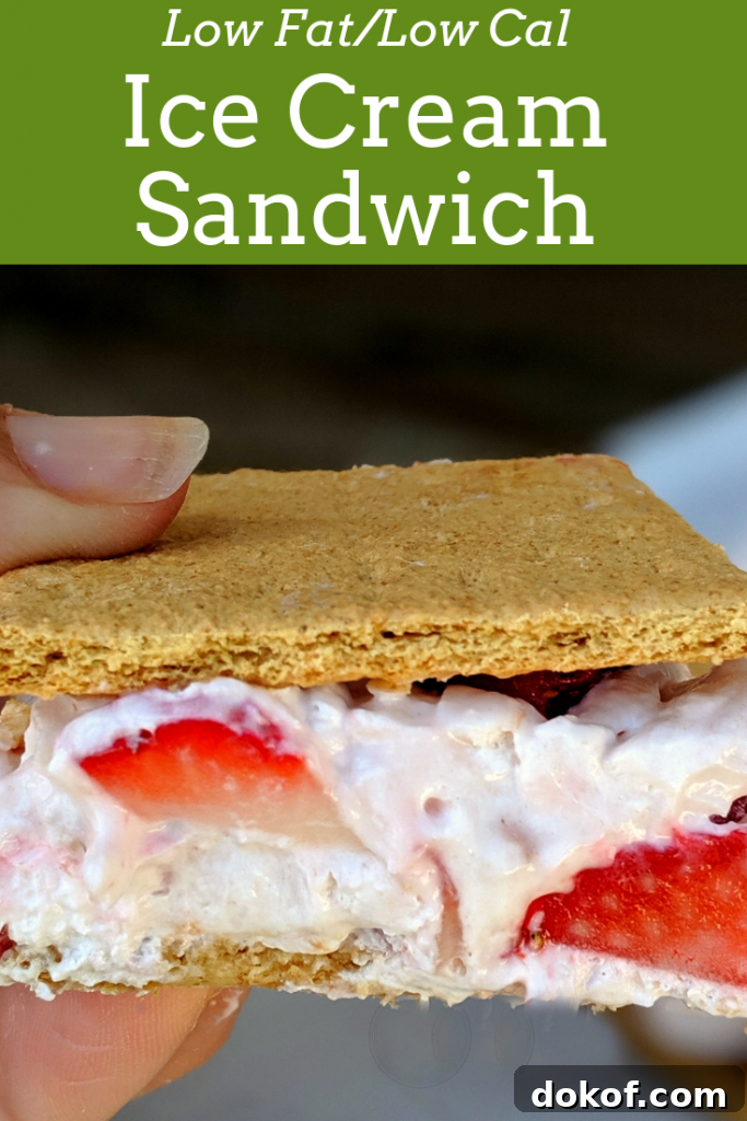 Low fat low calorie ice cream sandwich