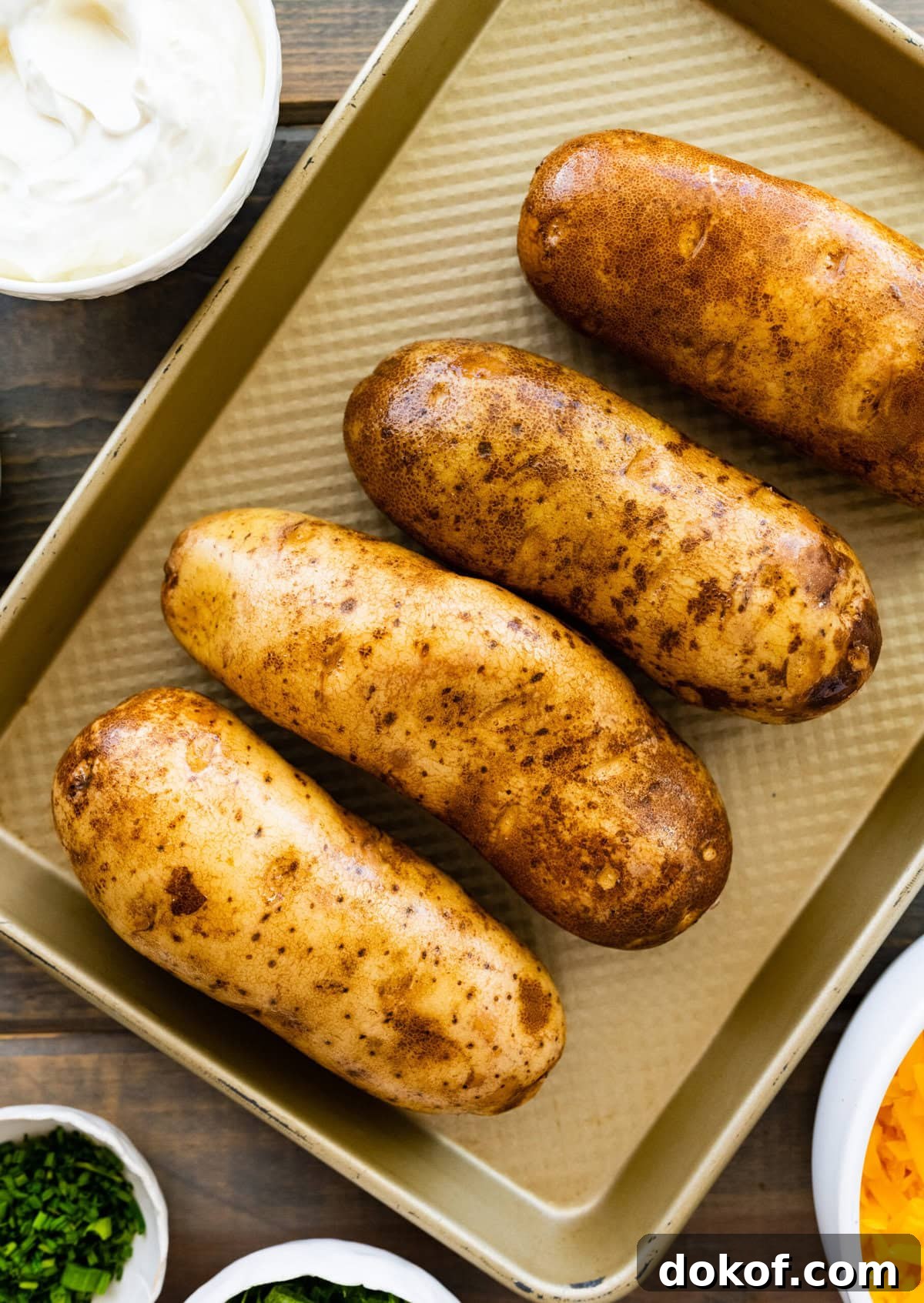 oil the potatoes and place them on a baking sheet