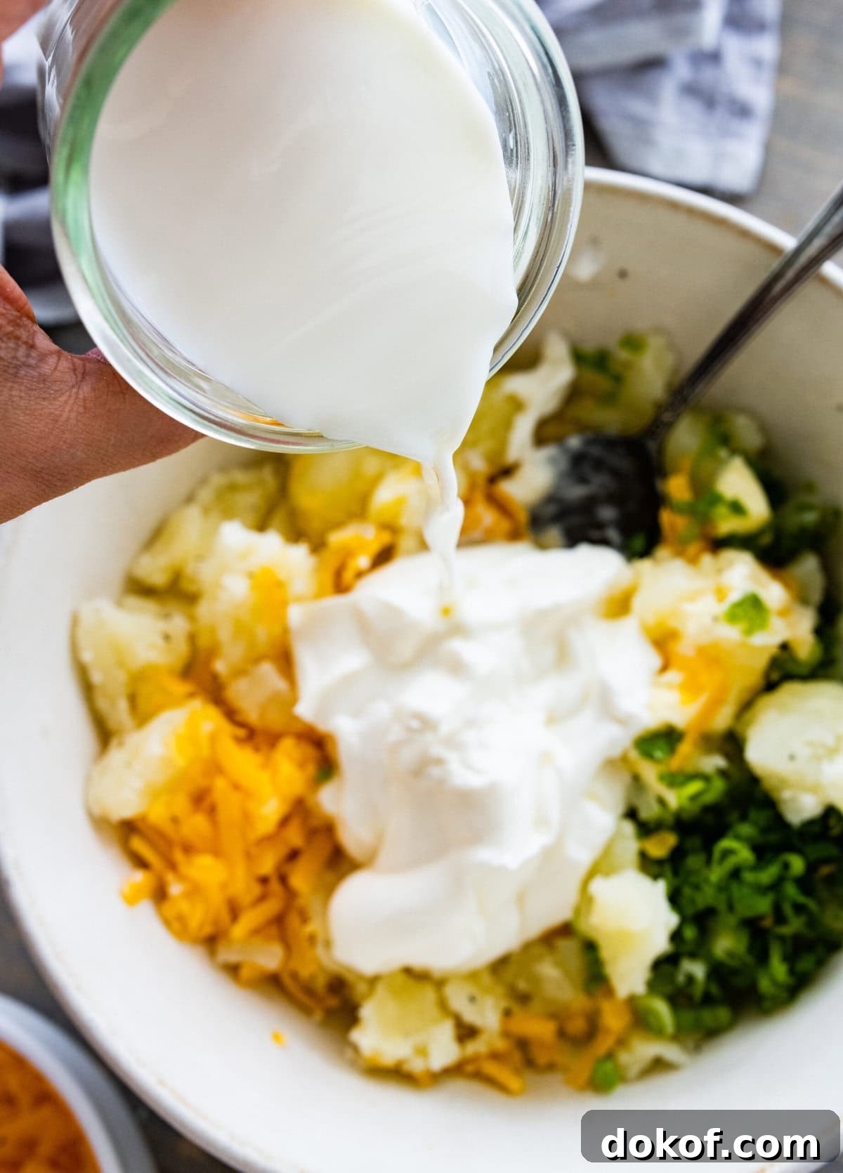 add the sour cream and milk last