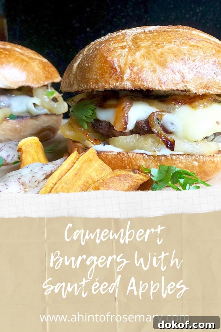 Camembert Burgers with Sautéed Apples