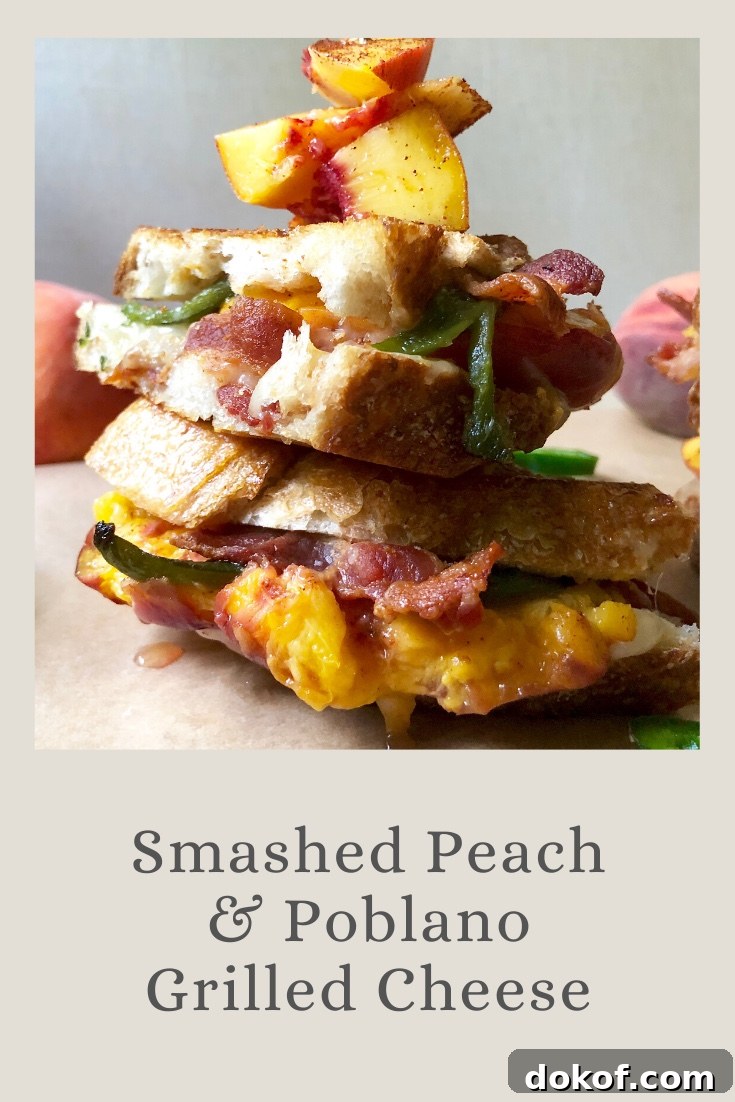 smashed peach & poblano grilled cheese