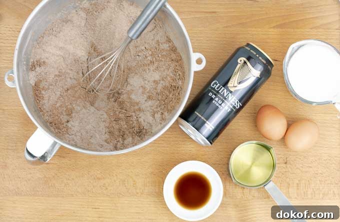 ingredients for a Guinness Dark Chocolate Cupcake