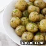 Close up of Swedish Dill Potatoes.