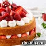 Featured image shot of Vanilla Cake with Strawberry Filling.